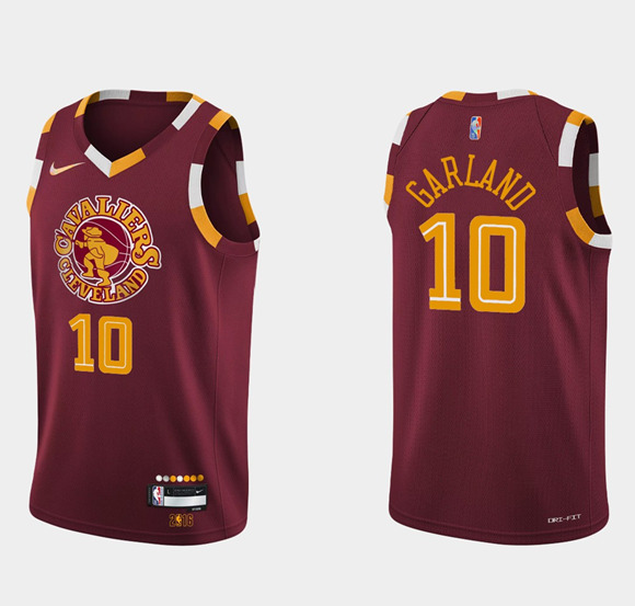 Men's Cleveland Cavaliers #10 Darius Garland Wine Red 2021/2022 75th Anniversary City Edition Swingman Stitched Jersey Men's Cleveland Cavaliers #10 Darius Garland Wine Red 2021/2022 75th Anniversary City Edition Swingman Stitched Jersey
